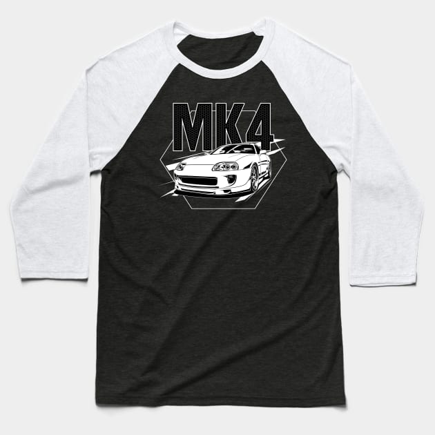Toyota Supra MKIV Baseball T-Shirt by JDMAPEX